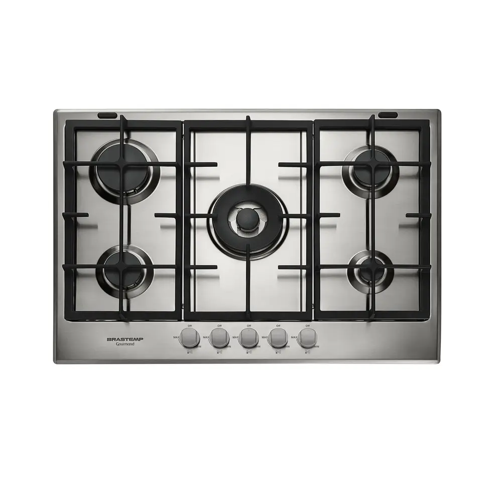 Cooktop Brastemp Gourmand 5 Bocas Inox com Duplachama — BDK75DR