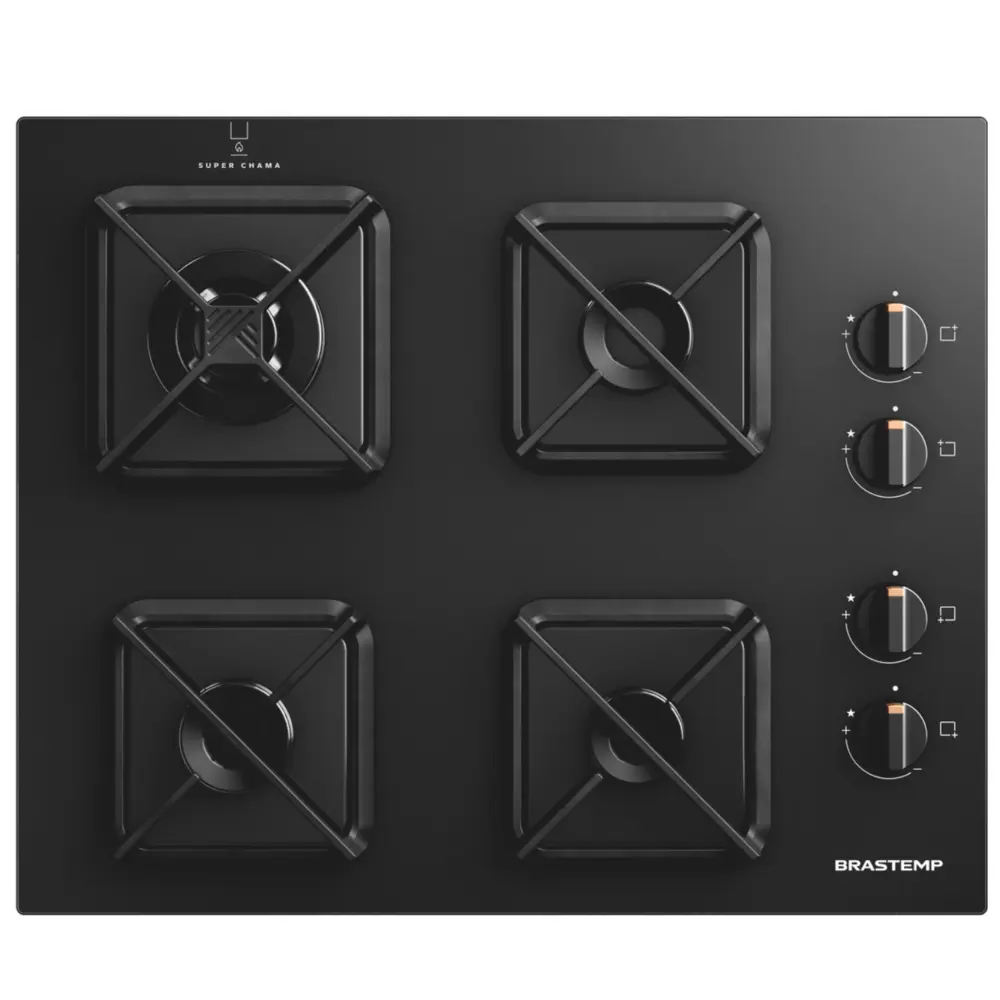 Cooktop Brastemp 4 Bocas a Gás com Grades de Ferro Fundido — BDS62AE