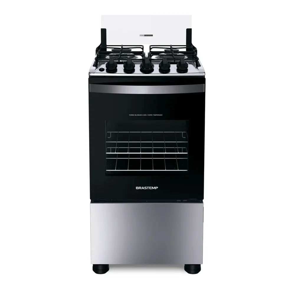 Fogão Brastemp 4 Bocas Inox com Prateleiras Ajustáveis — BFO4NBR