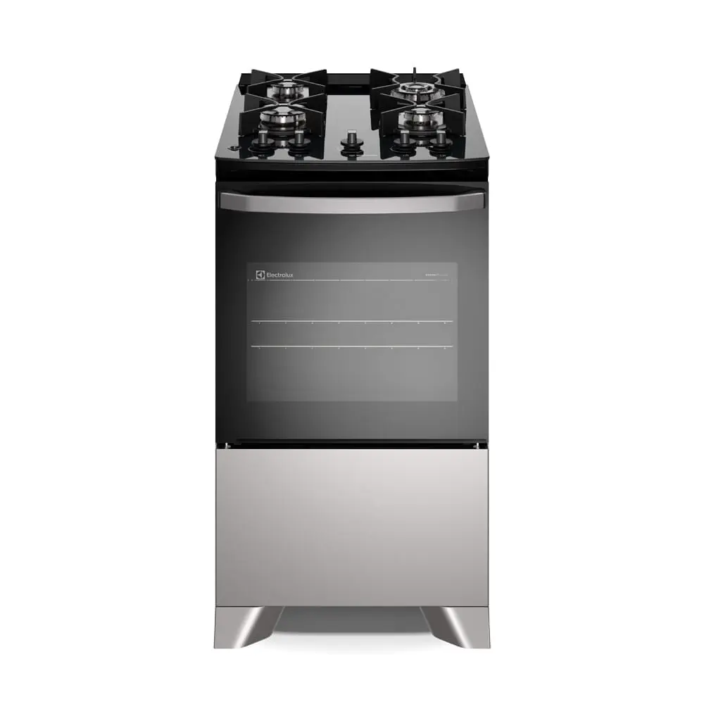Fogão Electrolux 4 Bocas Cinza, Mesa de Vidro e PerfectCook — FE4GG