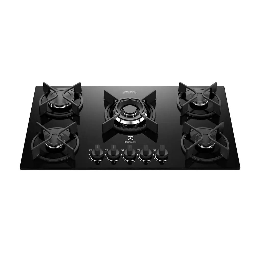 Cooktop Electrolux 5 Bocas a Gás, Mesa de Vidro e ChamaPrecisa — KE5GC
