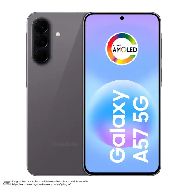 Smartphone Samsung Galaxy A57 5G 256GB 8GB RAM Tela 6,7" Câm Tripla + Selfie 12MP Cinza