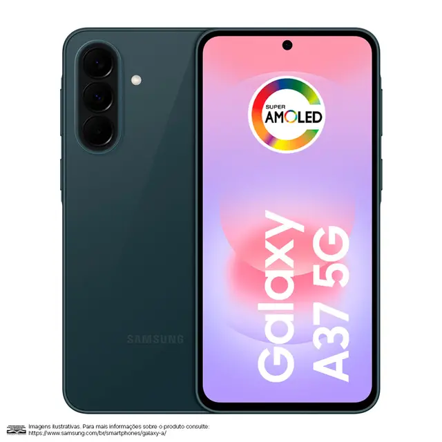 Smartphone Samsung Galaxy A37 5G 256GB 8GB RAM Tela 6,7" Câm Tripla + Selfie 12MP Verde
