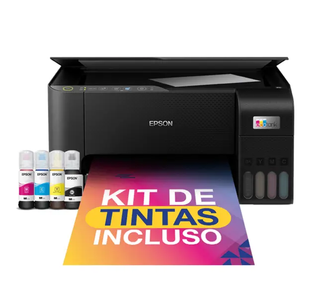 Impressora Multifuncional Epson EcoTank L3250 Tanque de Tinta Colorida Wi-Fi USB Bivolt