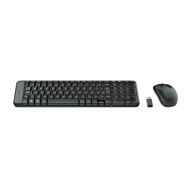 Kit Teclado e Mouse Sem Fio Logitech MK220 Compacto USB ABNT2 com Pilhas