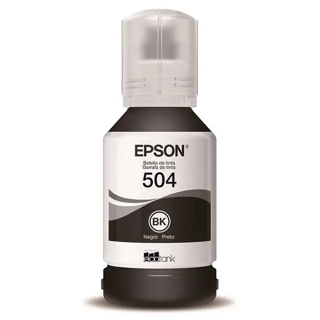 Garrafa de Tinta Epson T504 Preta Original para EcoTank