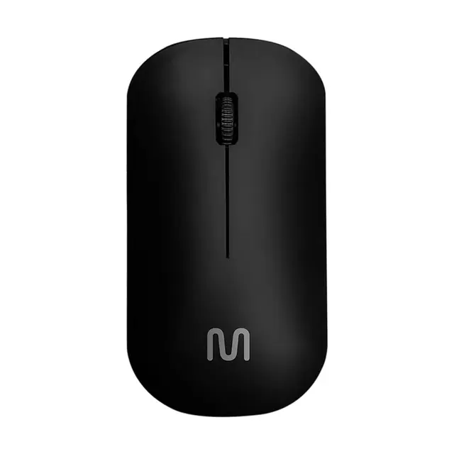 Mouse Sem Fio Slim Box Conexão Usb 1200dpi 3 Botões Preto Multi MO307
