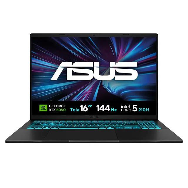 Notebook Asus V16 Nvidia Rtx5050 Intel Core 5 16gb 512gb Ssd Tela 16" Lcd Led Fhd