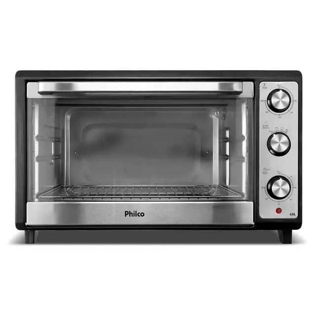 Forno Elétrico Preto Inox 65L Philco Dupla Resistência PFE65 220V