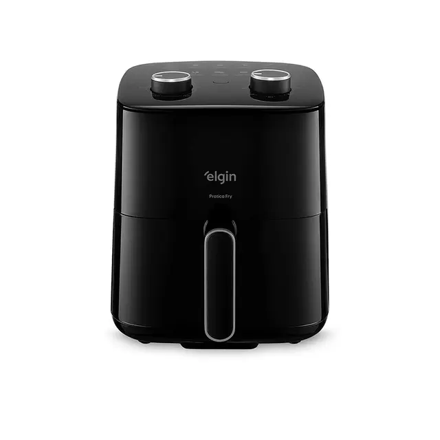 Fritadeira Air Fryer Pratica Fry 3,7 Litros 1.400W Preta Cuba Quadrada e Grelha Removível 110v