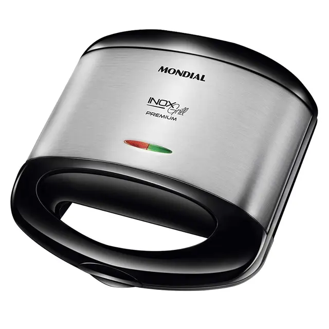 Sanduicheira Grill Elétrica Premium Preto/Inox Mondial S-07 800W 127V