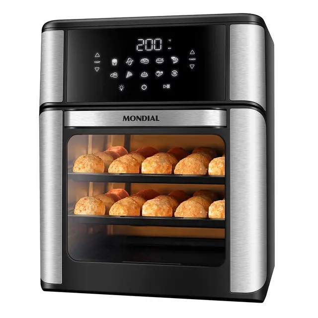 Air Fryer Mondial Forno Oven AFON-12L-BI Preto e Inox 12 Litros 220V